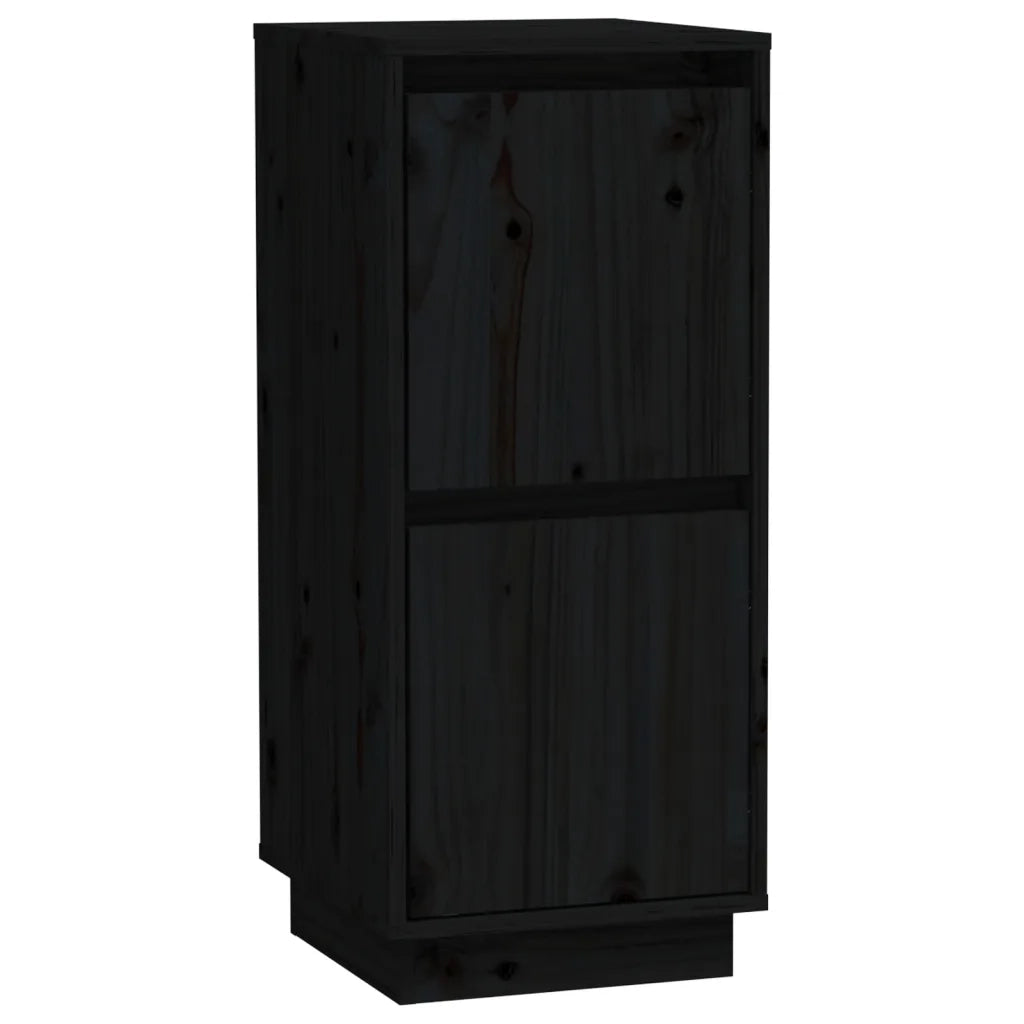 Credenze 2 pz Nero 31,5x34x75 cm in Legno Massello di Pino cod mxl 8933