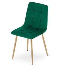 Sedia VALORA PYRA in velluto verde scuro per soggiorno x 2