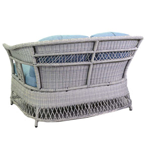 Set Salotto da Giardino Divano 2 Poltrone e Tavolino in Rattan Jefferson Grigio