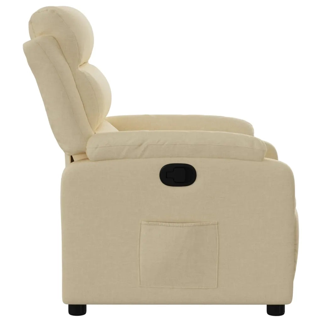 Divano Sedia-Poltrona Reclinabile in Tessuto Crema 587559