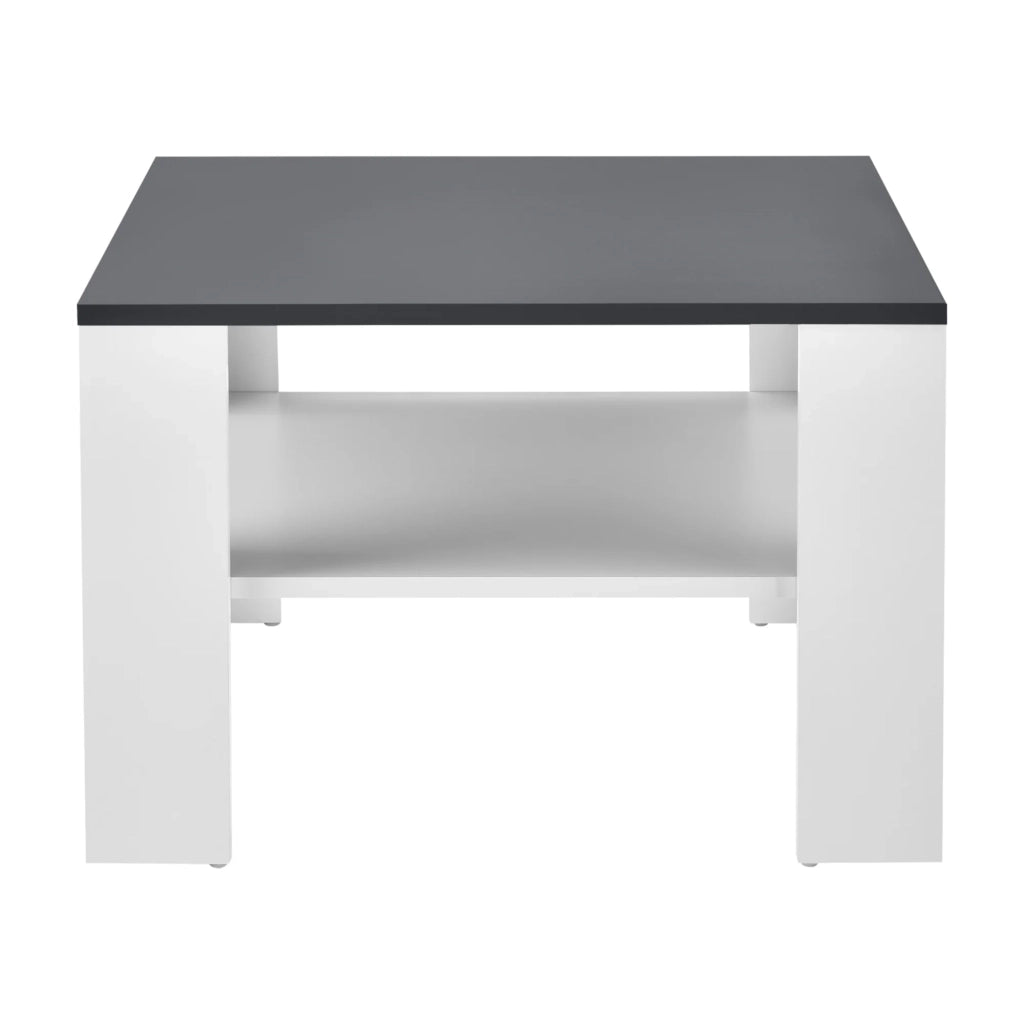 Tavolino da salotto 60 x 60 x 40 cm bianco e grigio scuro 03_0008433
