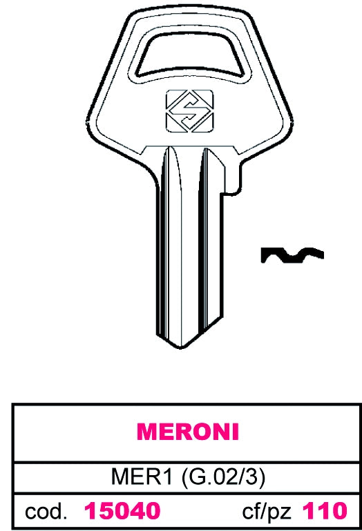 Silca CHIAVE ASC MER1 (G.VAC 3) MERONI 100.00 pz