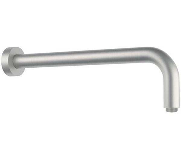 Braccio doccia tondo a parete in acciaio inox con rosetta, 30 cm