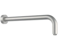 Braccio doccia tondo a parete in acciaio inox con rosetta, 30 cm