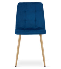 Sedia VALORA PYRA in velluto blu navy - Design moderno x 2