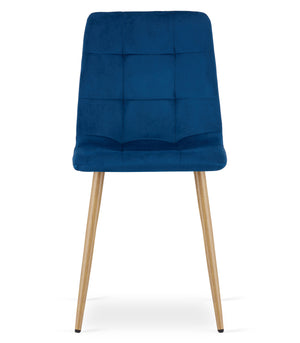 Sedia VALORA PYRA in velluto blu navy - Design moderno x 2