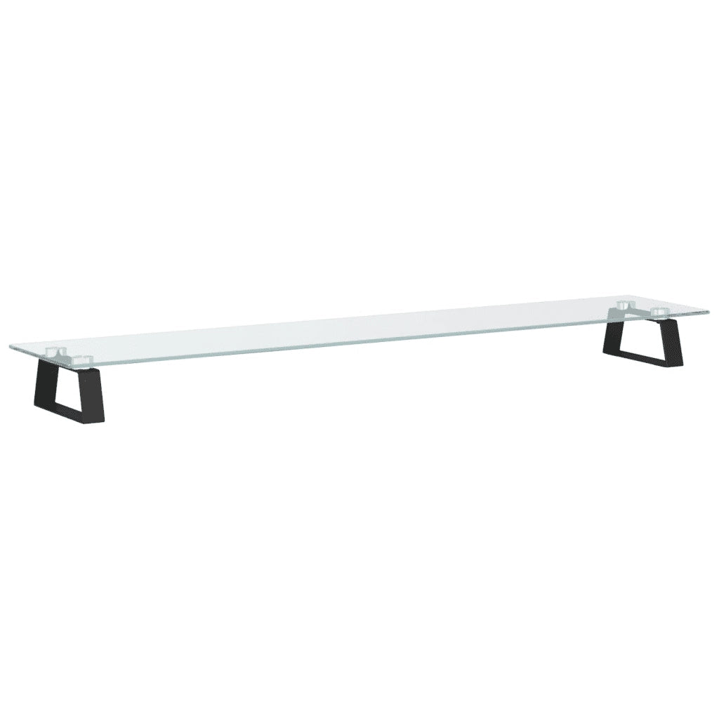 Supporto per Monitor Nero 100x20x8cm Vetro Temperato e Metallo 374226