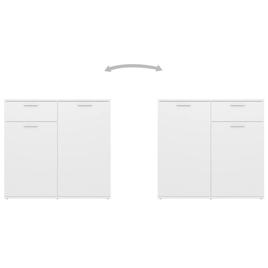 Credenza Bianca 80x36x75 cm in Legno Multistrato 805770