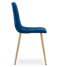 Sedia VALORA PYRA in velluto blu navy - Design moderno x 2