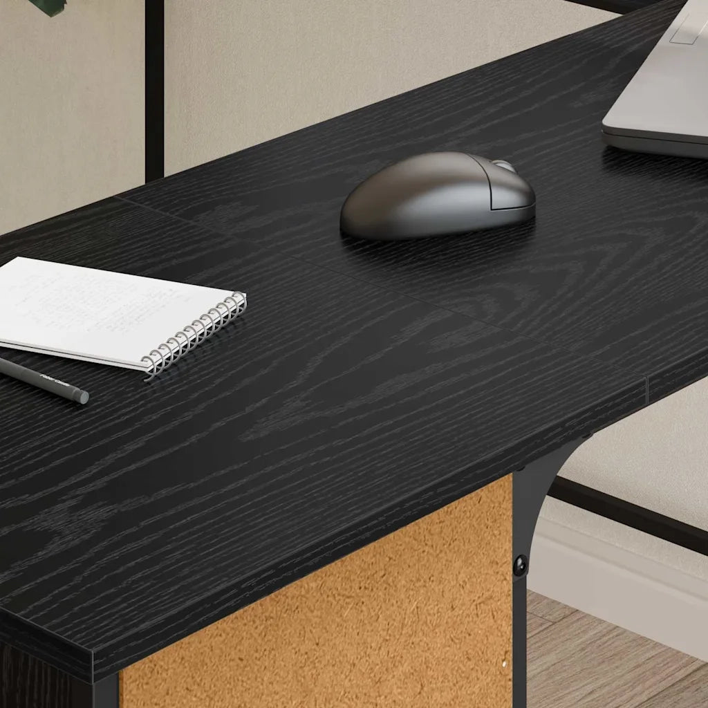 Scrivania Rovere Nero 141 x 141 x 75 cm Legno multistrato 882877