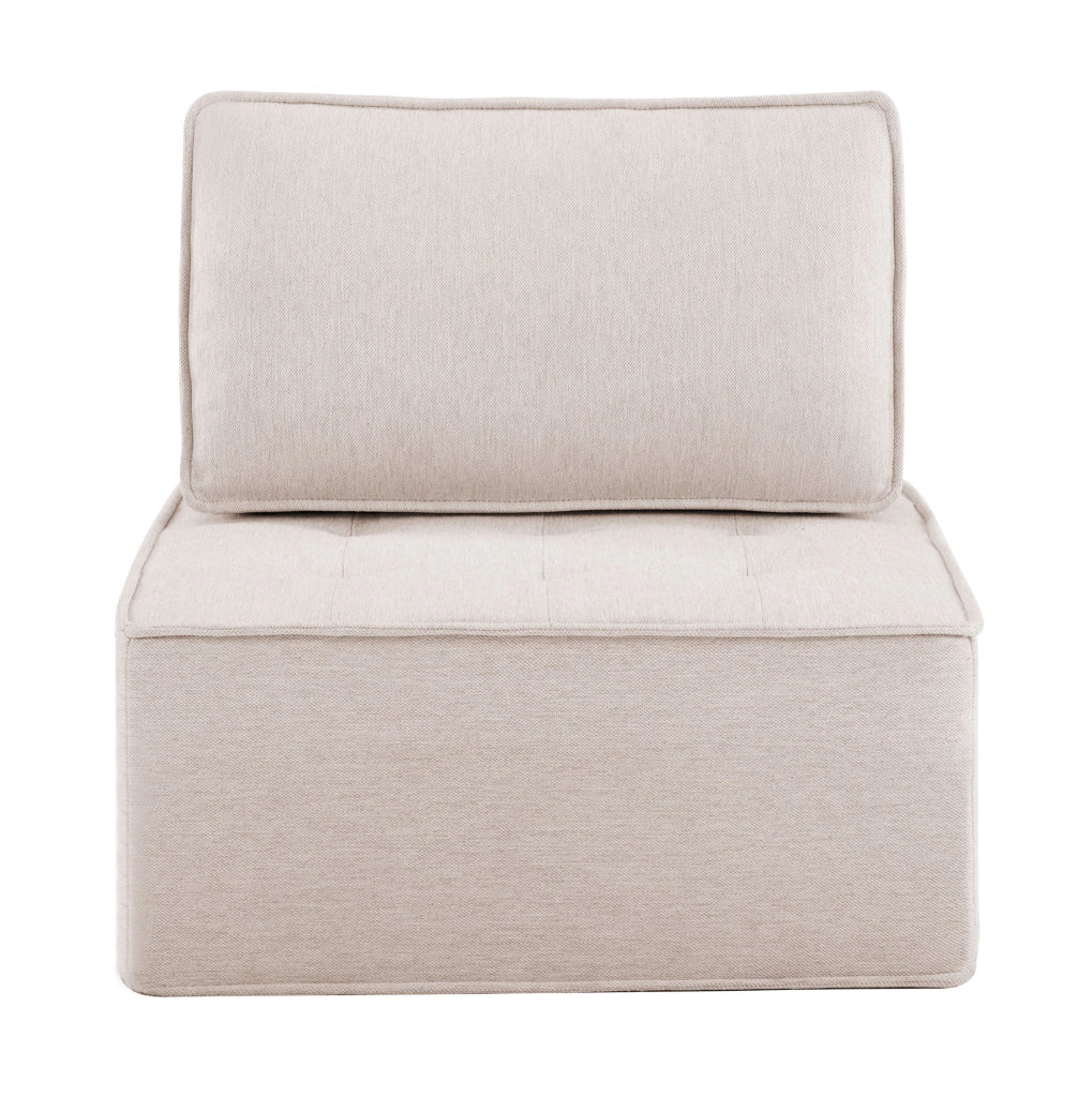 Divano relax modulare compatto in lino beige
