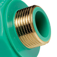 Gomito a 90â° mf con inserto ottone filettato in ppr polipropilene verde