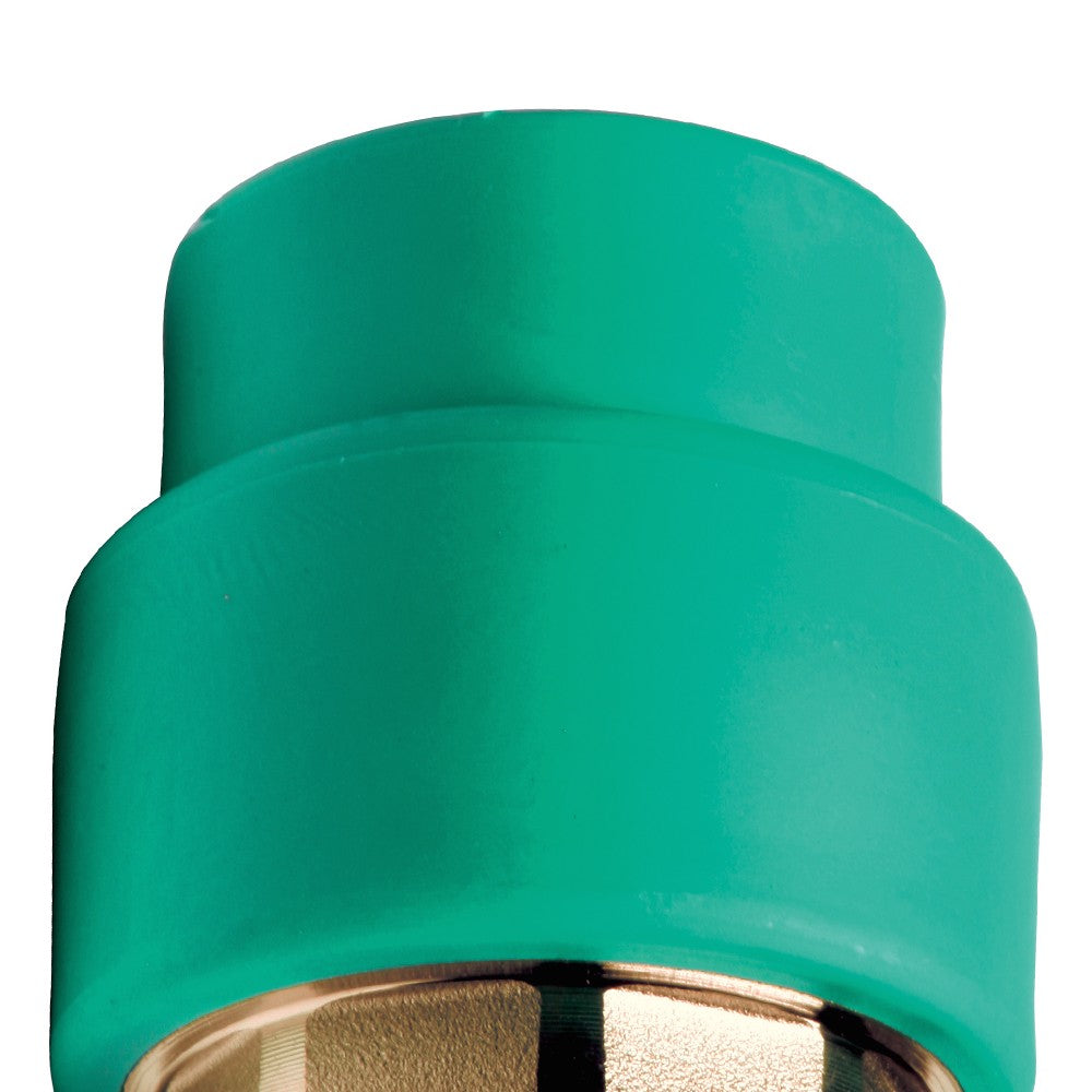 Manicotto diritto ff con inserto ottone filettato in ppr polipropilene verde