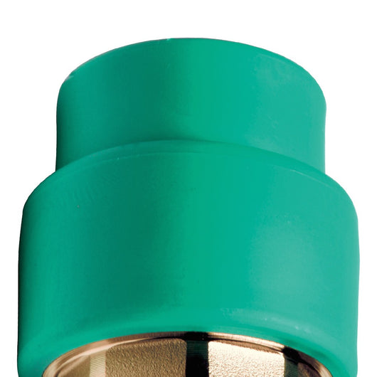 Manicotto diritto ff con inserto ottone filettato in ppr polipropilene verde