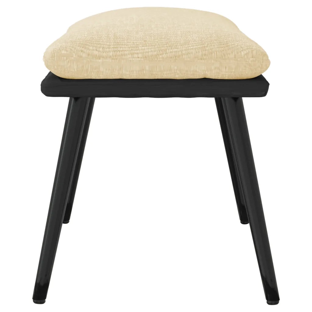 Poggiapiedi Crema 45x29,5x35 cm in Tessuto e Similpelle 341517