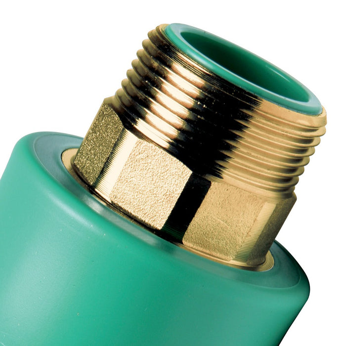 Manicotto diritto mf con inserto ottone filettato in ppr polipropilene verde