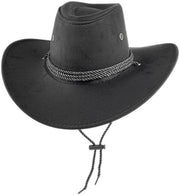 Cappello da Cowboy - Cappello da Safari - Cappello a Sacchetti - Cappello da Sole - Cappello da Vento e Pioggia - Nero - 56-58cm