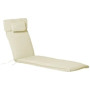 Cuscino Per Sdraio Lettino Prendisole Da Giardino 198x53x5cm Bianco Crema
