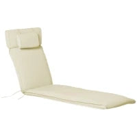 Cuscino Per Sdraio Lettino Prendisole Da Giardino 198x53x5cm Bianco Crema