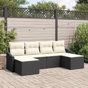 Set da Pranzo per Giardino con cuscino 6 pcs Nero e Crema 3355496