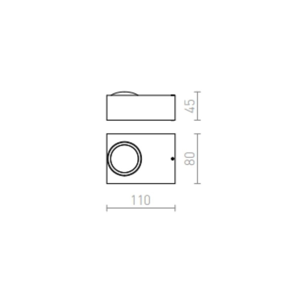 Faretto applique KORSO I da parete alluminio pettinato 230V LED 5W 120° IP54 3000K