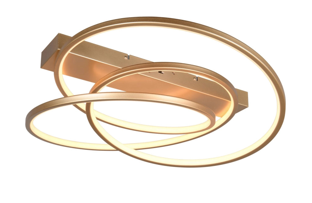 Plafoniera moderna ottone LED 34W dimmerabile Trio Darvin