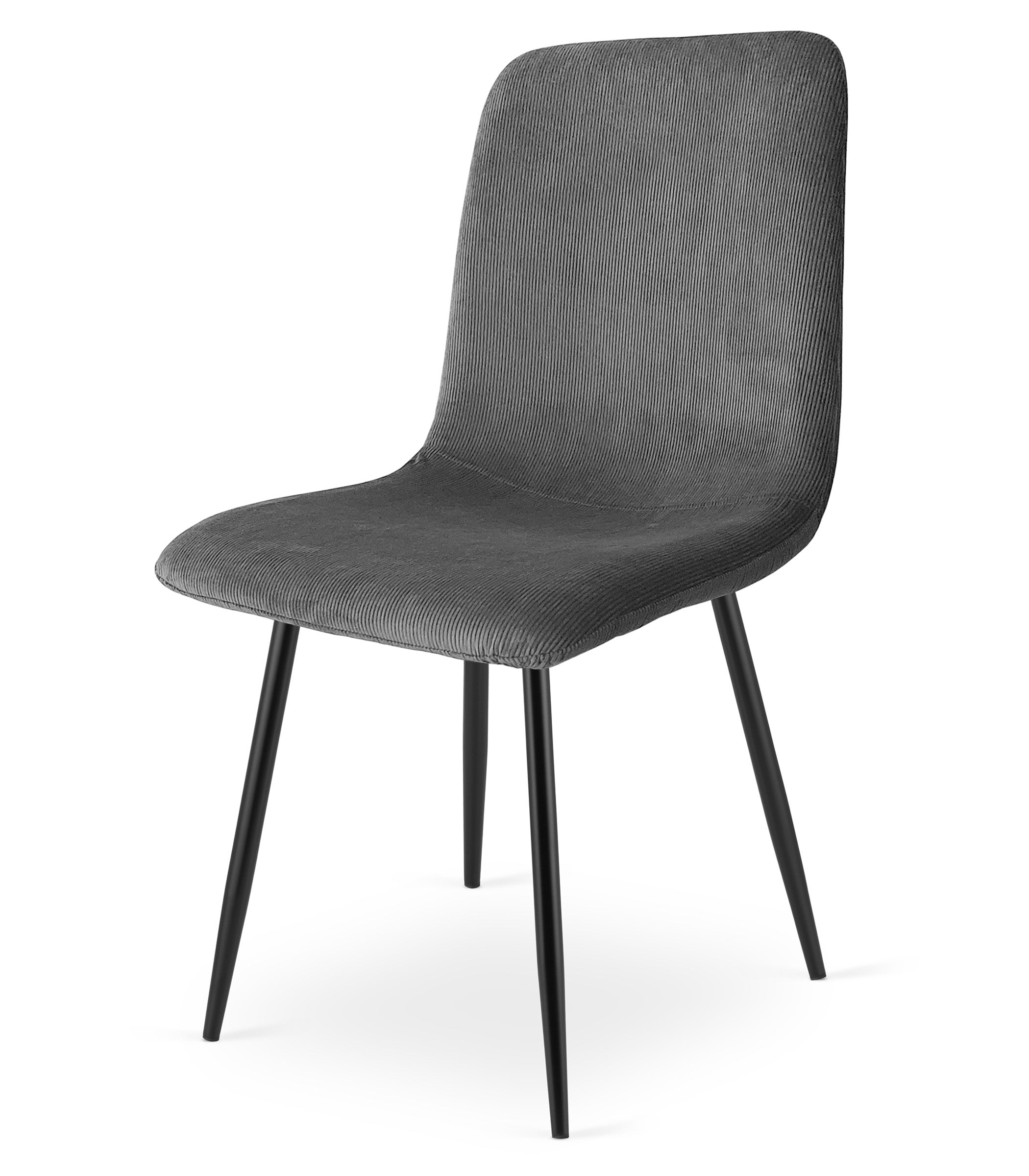 Poltrona imbottita in velluto a coste VALORA RIFT per soggiorno - Grigio x 2