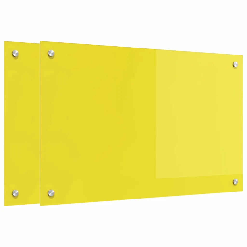 Schienale da cucina 2 pcs Giallo 80 x 50 cm vetro temperato 3415474