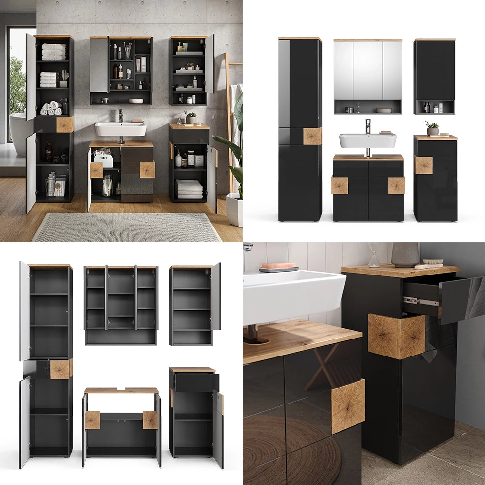 Set di mobili da bagno Eden Antracite 5 parti Vicco