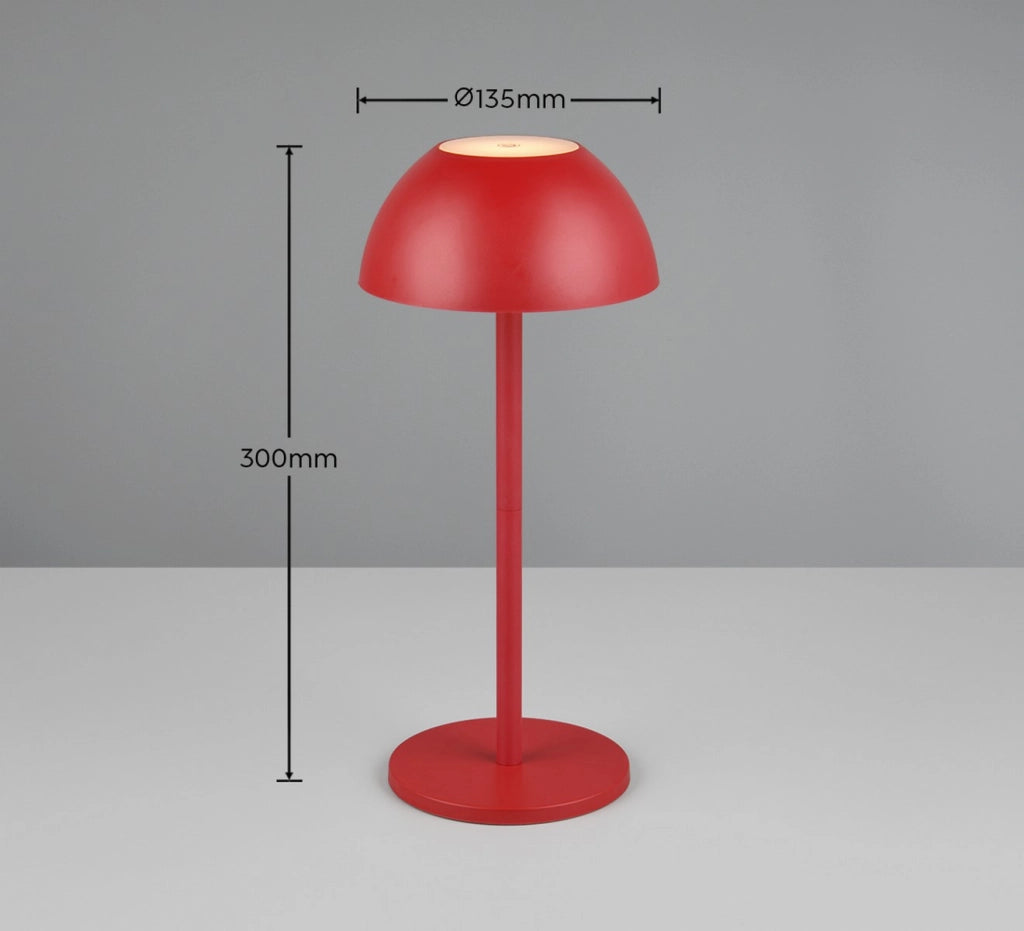 Lampada da tavolo LED 2W ricaricabile Ricardo rossa