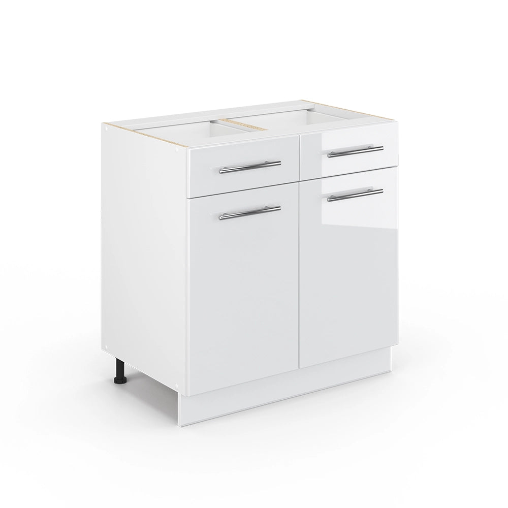 Vicco Mobiletto base per cucina Bianco lucido 80 cm senza piano di lavoro