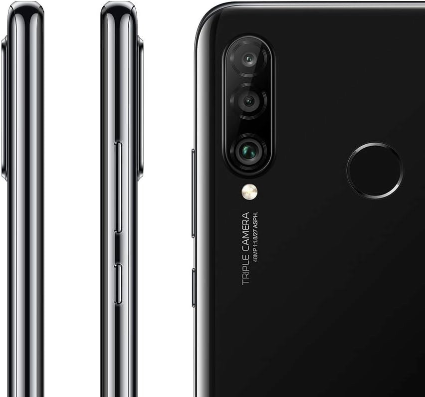 HUAWEI P30 Lite (128 GB, 4 GB di RAM) 6,15" schermo, fotocamera AI tripla, 32MP Selfie, Dual SIM Globale 4G LTE GSM Fabbrica Unlocked MAR-LX3A (Midnight Black)