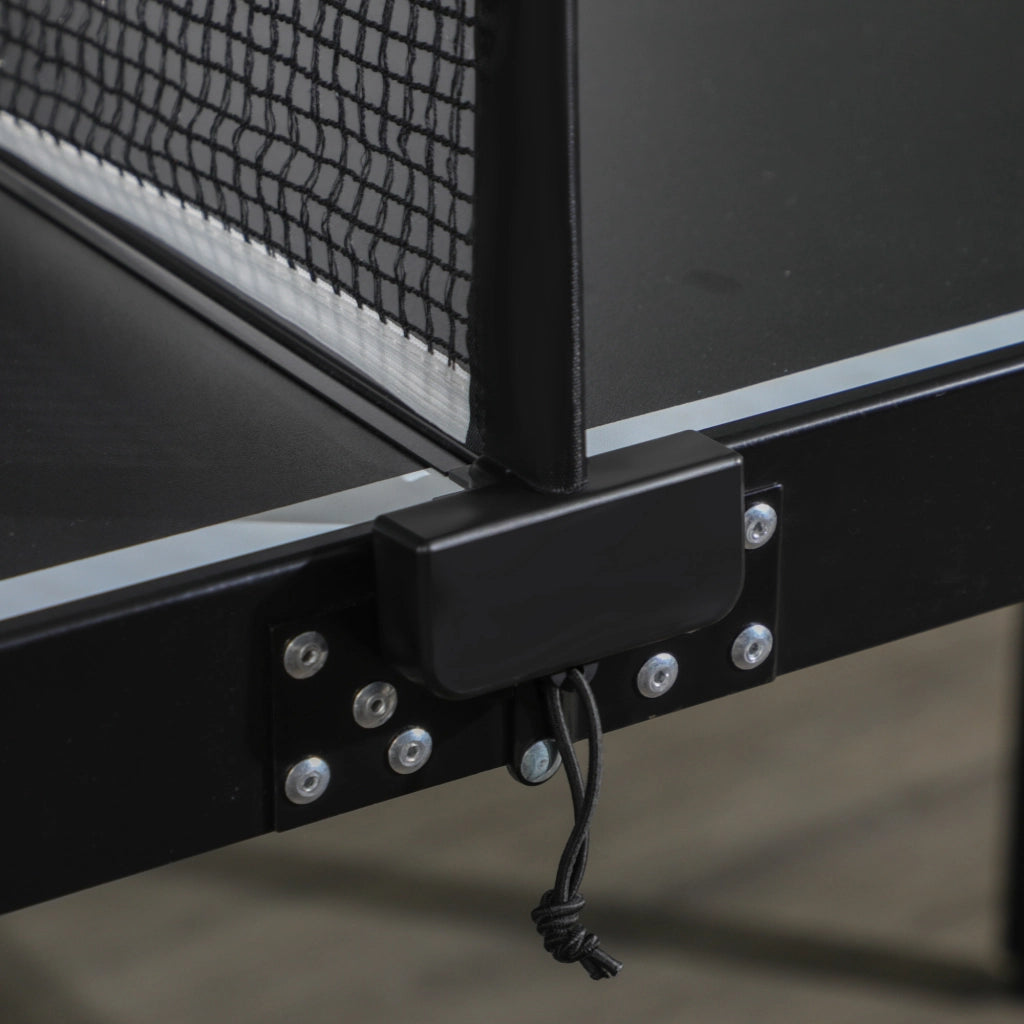 Tavolo Ping Pong Pieghevole 152x76x72 cm con Maniglia da Trasporto in Alluminio e Legno Nero