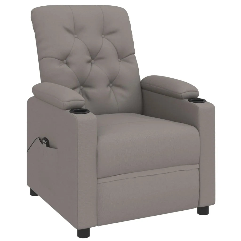 Poltrona Elettrica Reclinabile Tortora in Tessuto 3098847