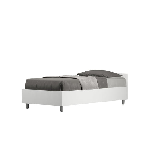 Letto Singolo 80x190 cm con Rete Nuamo Bianco Frassino
