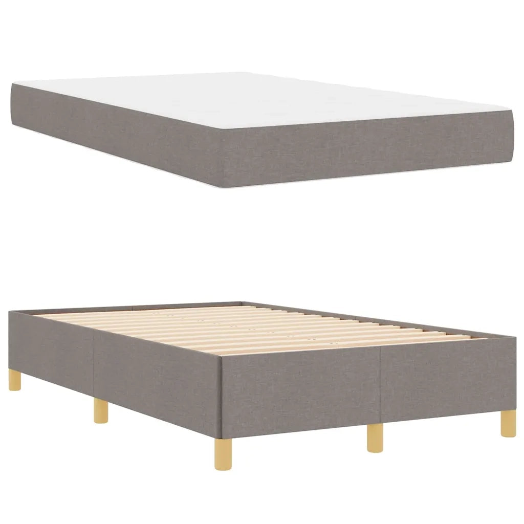vidaXL Letto a molle con materasso Taupe e bianco 120 x 200 cm Tessuto