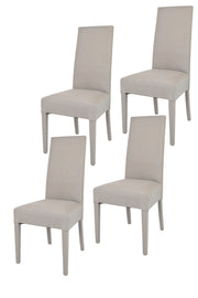 Set 4 sedie Chiara Tommychairs, struttura in faggio camoscio, seduta e schienale imbottiti e rivestiti in tessuto