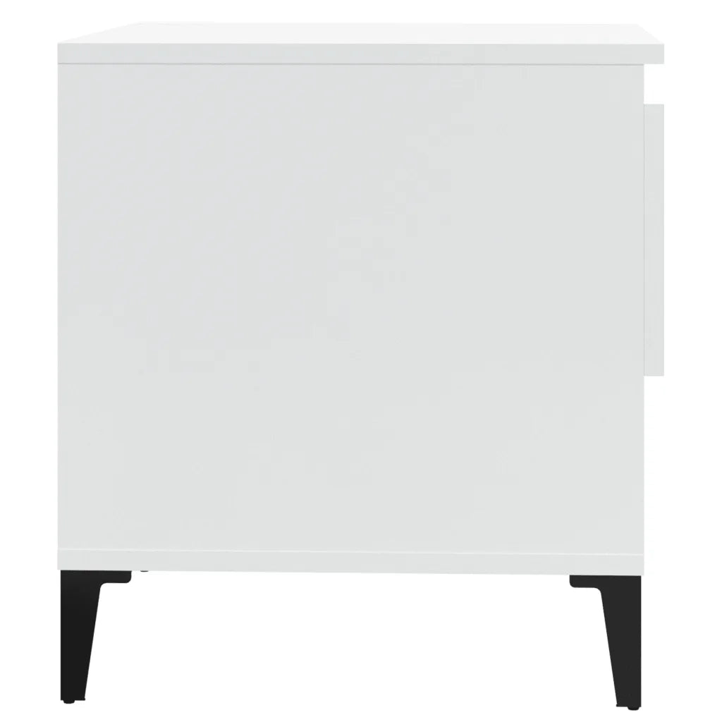 Tavolino-Tavolino da soggiorno-Tavolo Bianco Lucido 50x46x50 cm in Legno Multistrato 529098