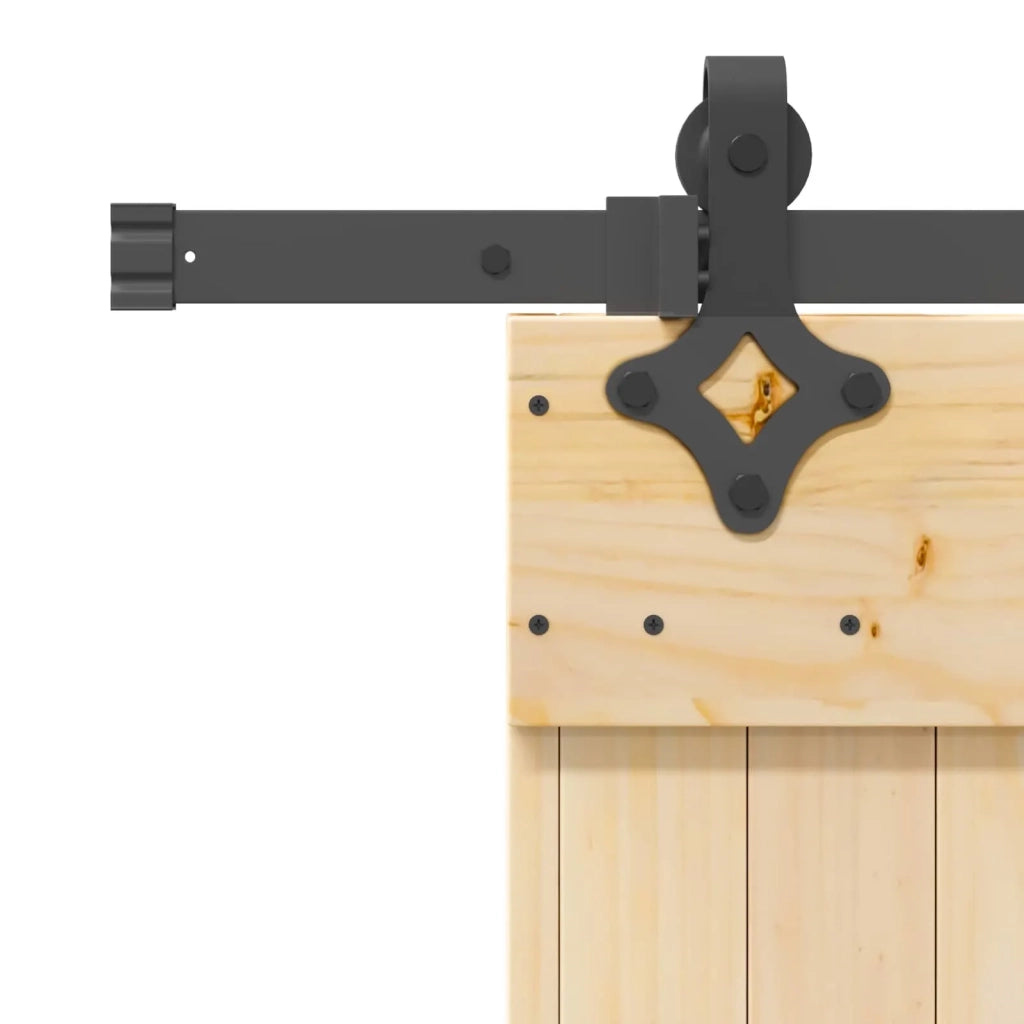 Porta scorrevole NARVIK Naturale e Nero 70 x 210 cm (152,5 cm)