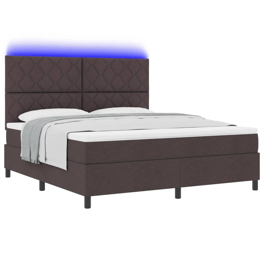Letto a molle con testiera Marrone scuro 180 x 200 cm Tessuto 3342966