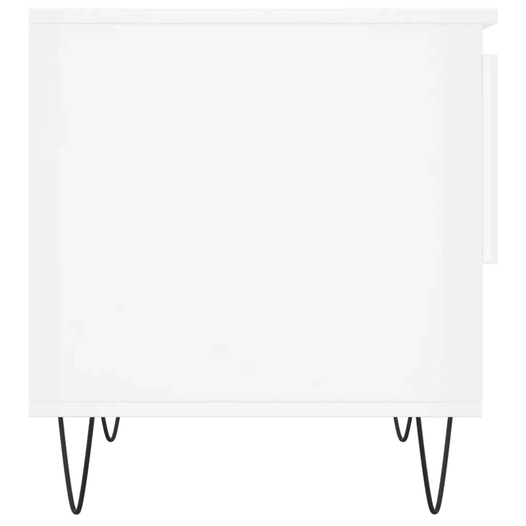 2 pz Tavolini salotto | Tavolino da caff¨¨ | Tavolino da Soggiorno Bianco Lucido 50x46x50cm Legno Multistrato