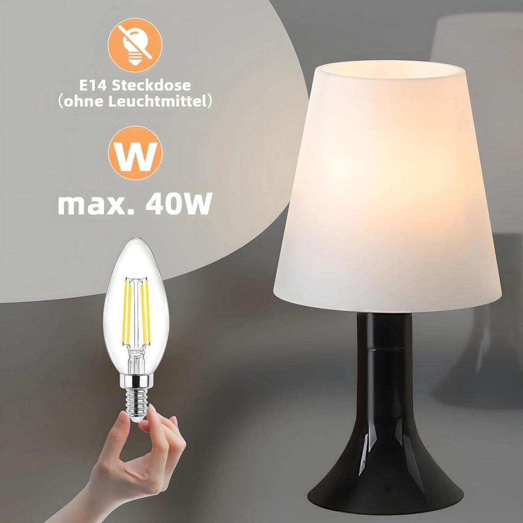 ZMH Lampada da tavolo con cavo set 2 pezzi E14 piccola per soggiorno comodino