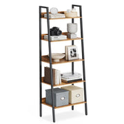 Libreria a 5 ripiani 30 x 60 x 170 cm mobile contenitore indipendente per soggiorno camera da letto cucina struttura in acciaio facile da montare stile industriale marrone rustico e nero 12_0005743