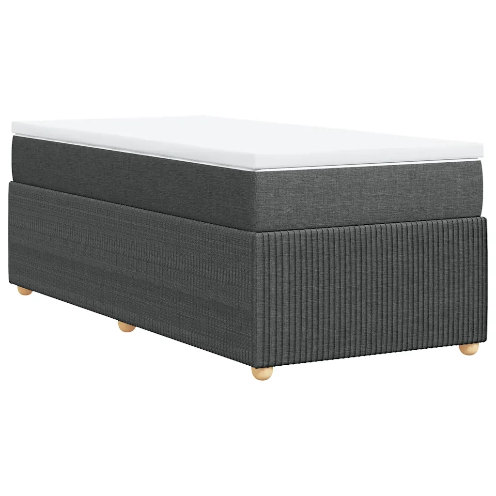 Giroletto a Molle con Materasso-Struttura Letto Grigio Scuro 90x190 cm Tessuto 115199