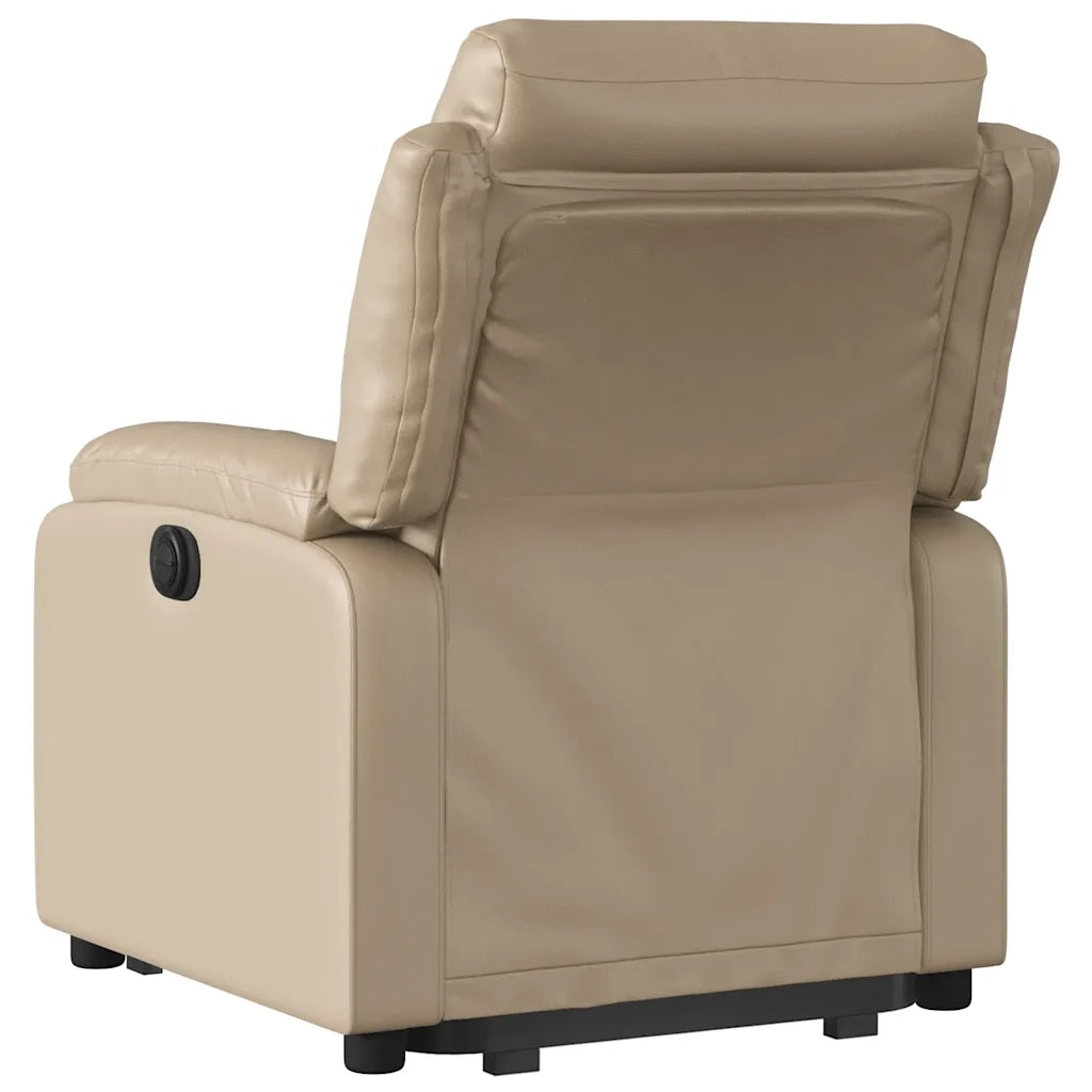 Poltrona Alzapersona Reclinabile Cappuccino in Similpelle 3205048