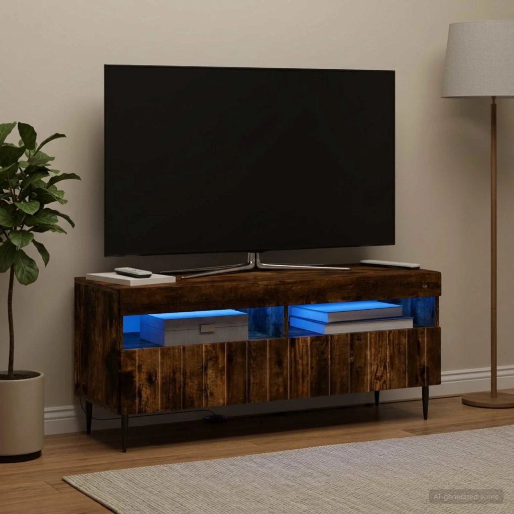 Mobile TV LED Rovere Fumo Legno ingegnerizzato 896550