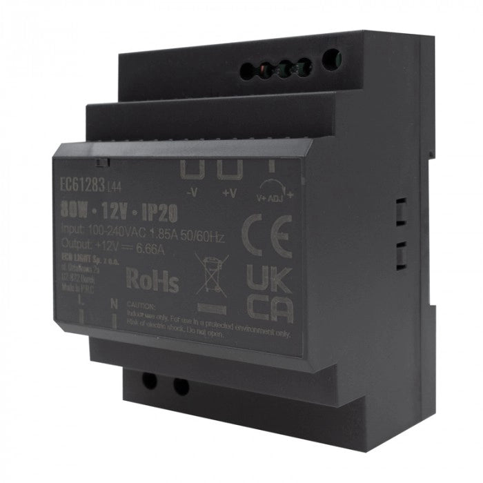 Alimentatore LED DIN 12V 80W IP20 Ecolight Premium