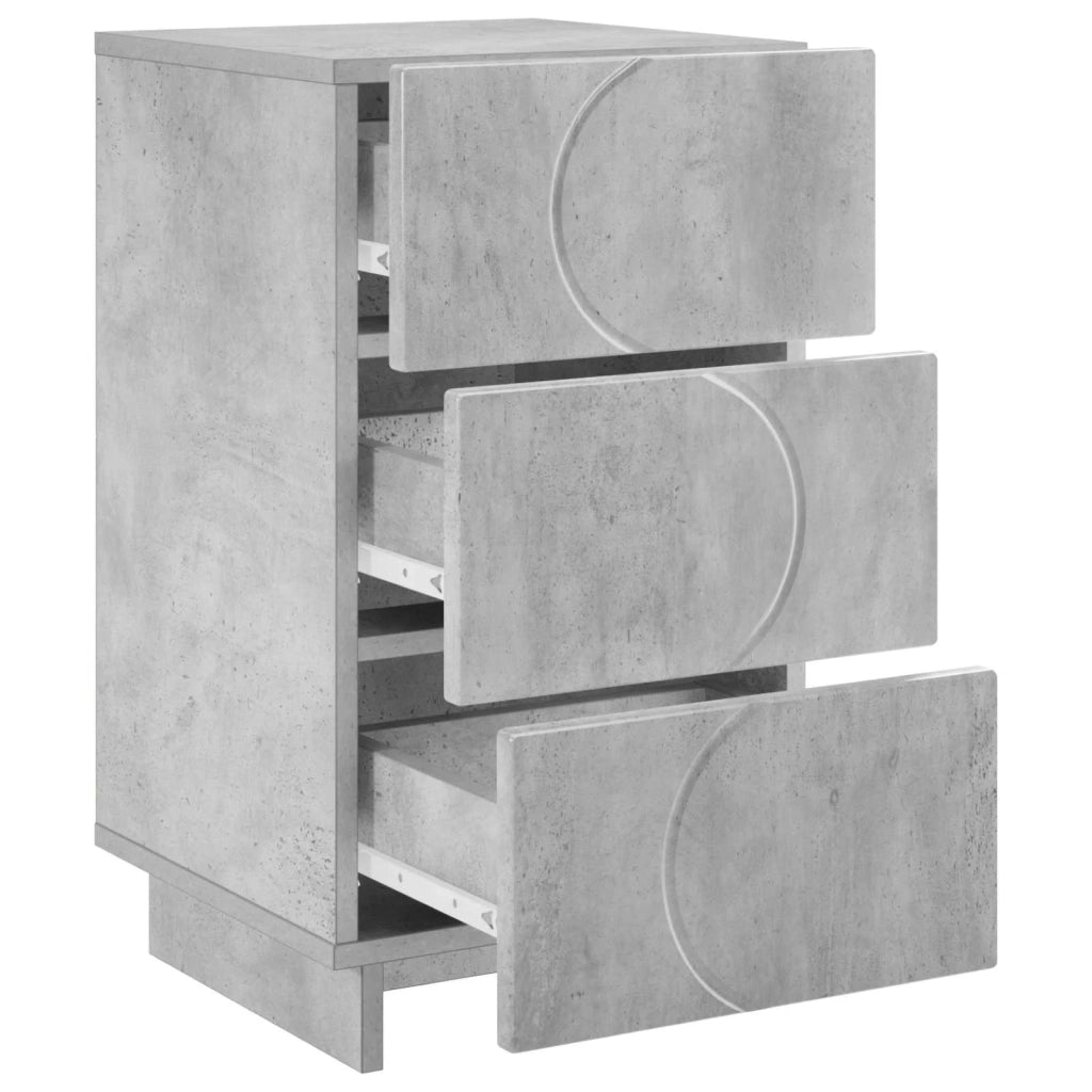 Armadio da Notte Grigio Cemento 33,5 x 34,5 x 60 cm 8011429
