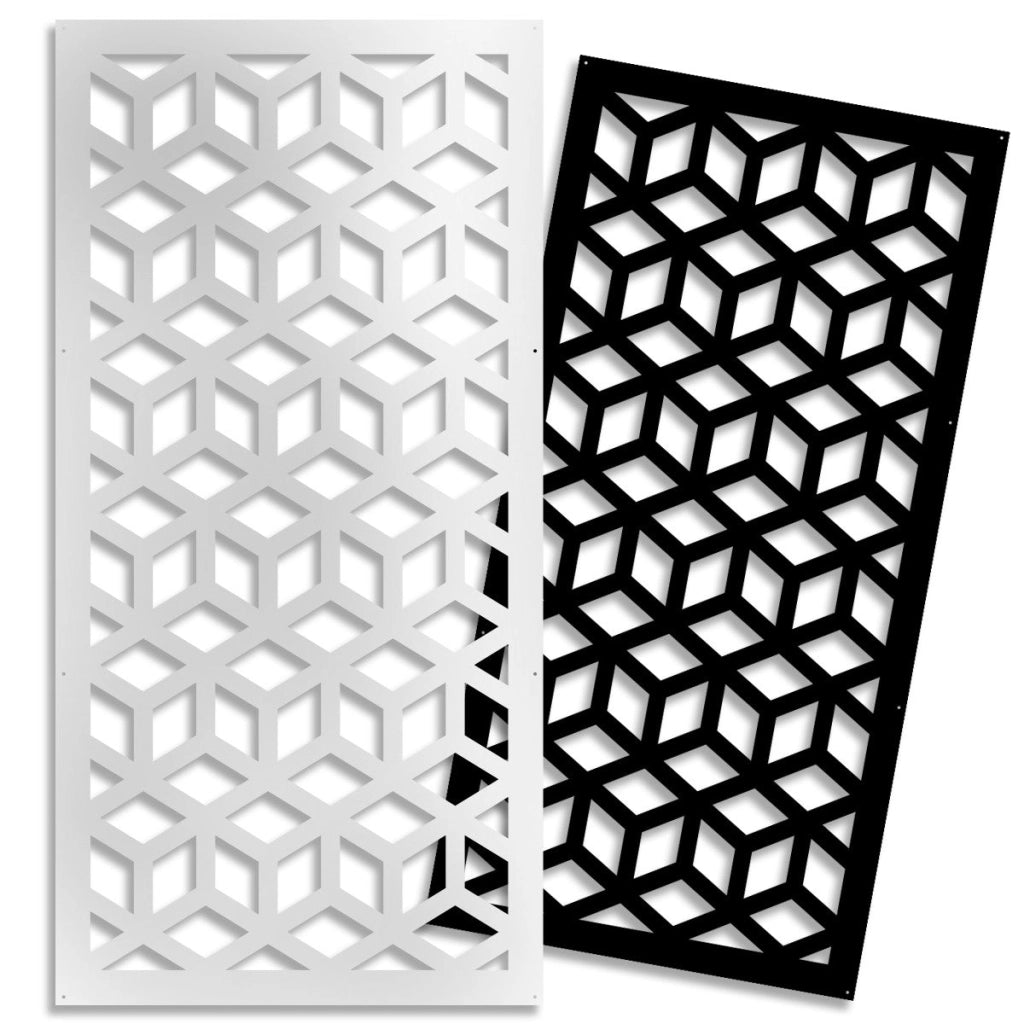 CUBO - Pannello in PVC traforato - Parasole Colore: nero, Misura: 50x150 cm
