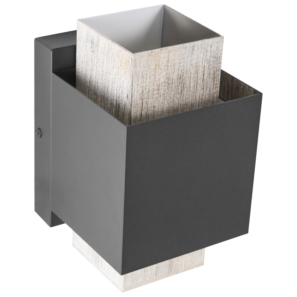 Lampada da parete da esterno a LED in metallo per porta d'ingresso e portico nero stile tradizionale